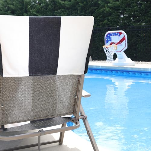 Superior Cabana Cotton Lounge Chair Cover, Outdoor Towel/Chaise Furniture Covers, Terry Cloth, Beach, Spa, Swim Accessories, Pool Chair Cover, Soft, Quick Drying, 32" x 102", Charcoal