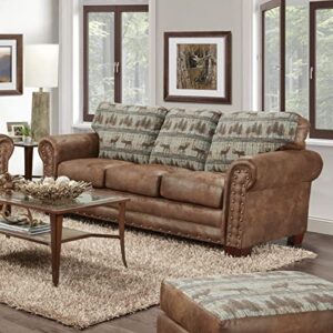 american furniture classics model 8505-90 deer teal lodge tapestry sofa sleeper