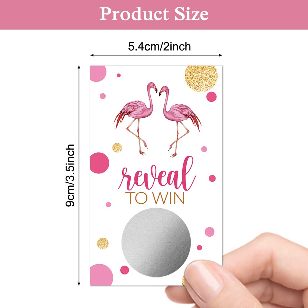 Haizct 50 Pack Flamingo Bridal Shower Scratch Off Game Cards for Country Wedding, Bridal Shower, Bridal Lottery Tickets, Wedding Shower Ideas, Baby Shower