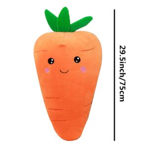 ASkinds Cartoon Carrot Plush Toy, 30inch Cute Carrot Shape Pillow Stuffed Carrot Toy Soft Carrot Doll for Boys Girls