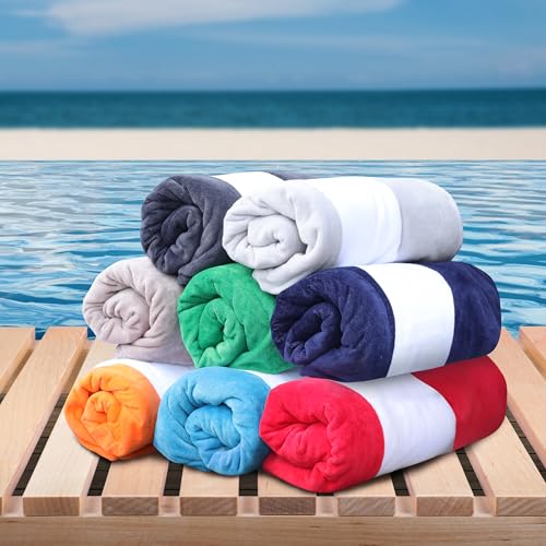 Superior Cabana Cotton Lounge Chair Cover, Outdoor Towel/Chaise Furniture Covers, Terry Cloth, Beach, Spa, Swim Accessories, Pool Chair Cover, Soft, Quick Drying, 32" x 102", Charcoal