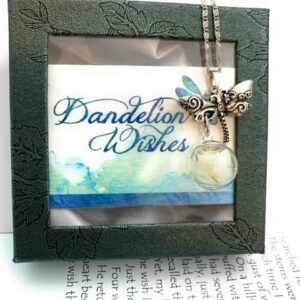 Smiling Wisdom - A Dandelion Wish of Joy Greeting Card and Real Seeds Gift Set - Goodbye, Birthday, Retirement, Journey, Graduation - Women - Dragonfly Dandelion Dangle