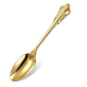 KEAWELL Luxury 6.3" Teaspoons, 18/10 Stainless Steel, Gorgeous Small Spoons, Stirring, Mixing, Sugar, Cake, Dessert Spoons, Mini Antipasto spoons (Gold)