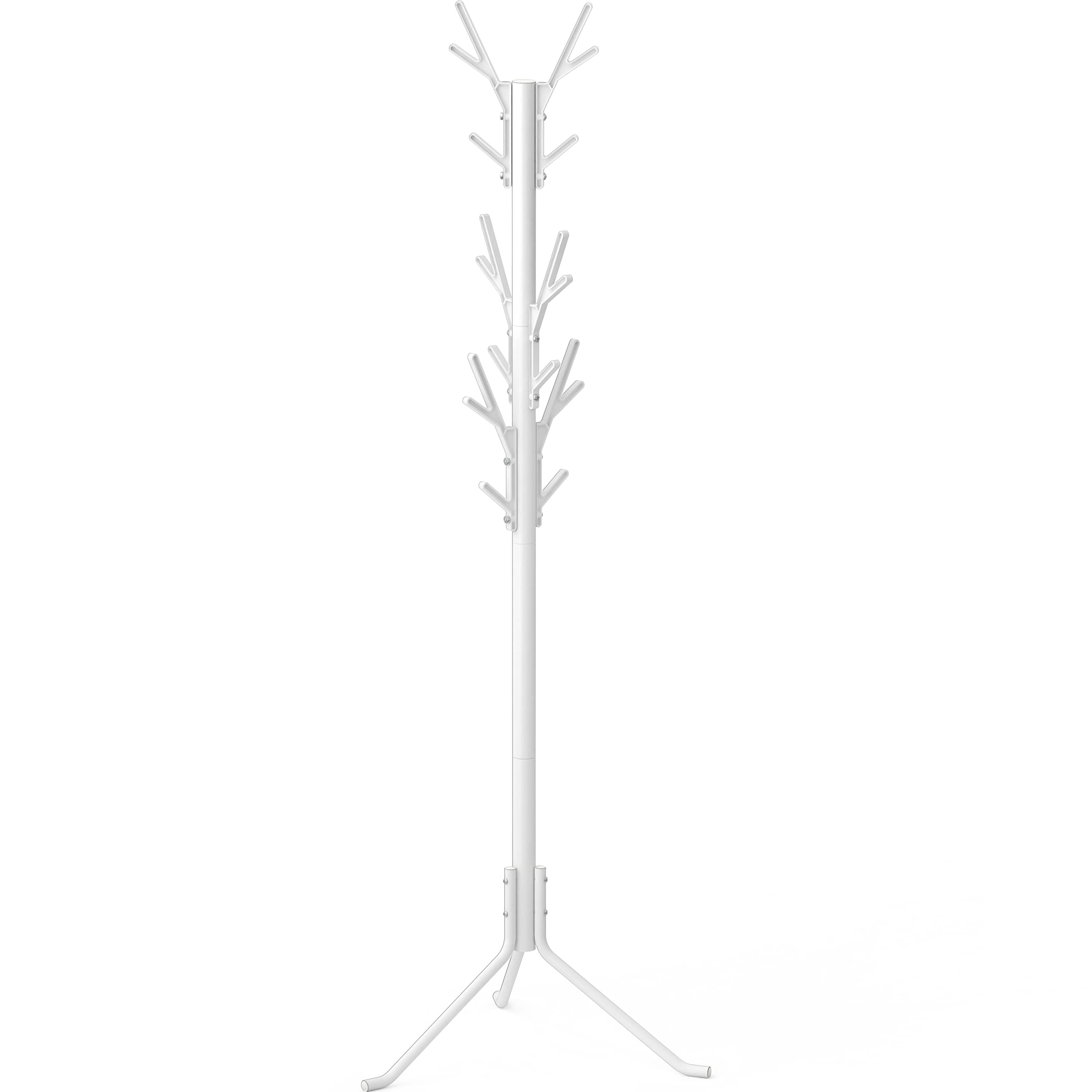 Simple Houseware Standing Coat and Hat Hanger Organizer Tree Shaped Rack, 18 Hooks, White