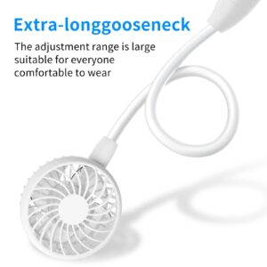 HandFan 2600mAh Portable Neck Fan Rechargeable, Wearable Personal Fans for Neck, Hands Free Necklace Fan Battery Operated, Neck Cooling Air Condition for Men Women Travel Hiking Cycling Outdoors