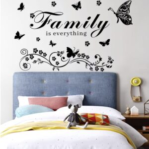 Wall Decor Sticker Vinyl Wall Art Decal Removable Wall Stickers Quotes Family is Everything Wall Decals Family Wall Art Letters Wall Decal Word Lettering Wall Sticker for Living Room Bedroom Dining Room Kitchen.