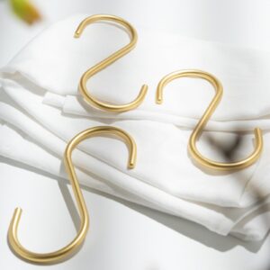 20Pcs Gold S Hooks,Aluminum Alloy S Shaped Universal Hooks,Heavy Duty S Hanger Hooks,Utility S Hooks for Bathroom,Cloakroom,Kitchen Pots Pans Cups