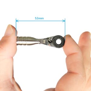 711L Mini Ratchet Wrench - One of the World's Smallest 1/4 Inch Ratchet Wrench For Tight Spaces - Connect to Any Hex Head Extensions to Meet Your Needs