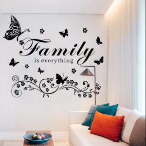 Wall Decor Sticker Vinyl Wall Art Decal Removable Wall Stickers Quotes Family is Everything Wall Decals Family Wall Art Letters Wall Decal Word Lettering Wall Sticker for Living Room Bedroom Dining Room Kitchen.