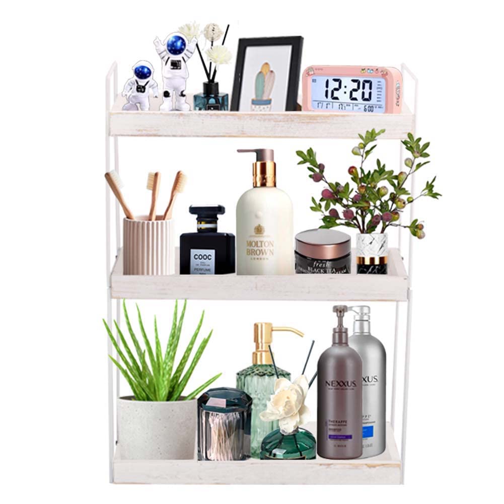 AfooBezos 3-Tier Countertop Organizer for Counter Stylish Wood Vanity Shelf Storage Skincare Tray Organizers Shelf for Bathroom Storage Organization