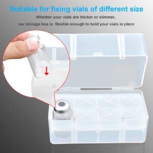 Healvaluefit 8-Holes Medication Vial Storage Box for Fridge, Insulin Vial Holder Organizer Case Fits Various 5ml-15ml Injectable Medicines Vials - Clear