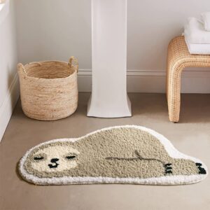 WAYUTO Sloth Bedroom Area Rug Cartoon - Kitchen Throw Rug Bathroom Area Rug Floor Runner Mat Water-Absorbent Quick-Drying Carpet Floor Mat for Home Decoration