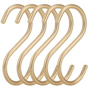 20pcs gold s hooks,aluminum alloy s shaped universal hooks,heavy duty s hanger hooks,utility s hooks for bathroom,cloakroom,kitchen pots pans cups