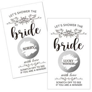 Haizct 50 Pack Flower Plants Bridal Shower Scratch Off Game Cards for Country Wedding, Bridal Shower, Bridal Lottery Tickets, Wedding Shower Ideas (Let's shower the)