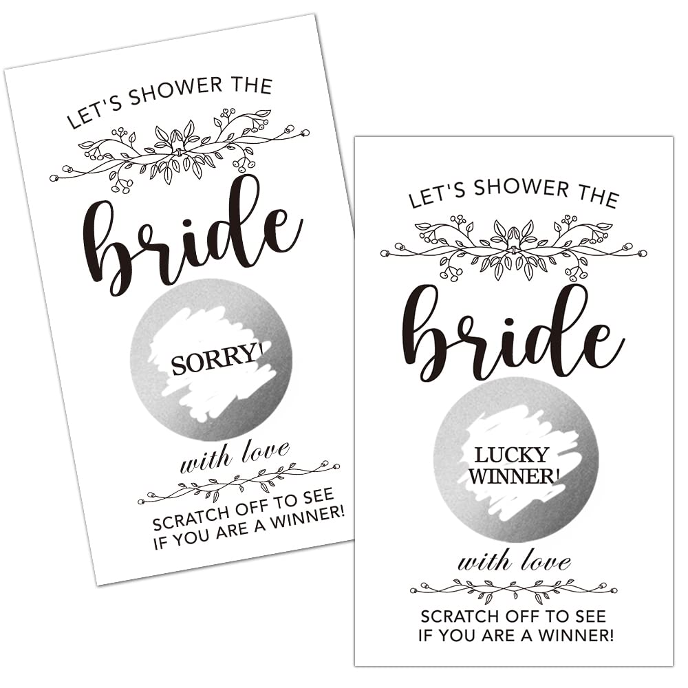 Haizct 50 Pack Flower Plants Bridal Shower Scratch Off Game Cards for Country Wedding, Bridal Shower, Bridal Lottery Tickets, Wedding Shower Ideas (Let's shower the)