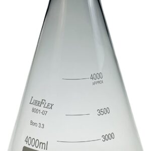 LUERFLEX 4000ML 1GAL Erlenmeyer Flask Borosilicate Glass Pack of 1