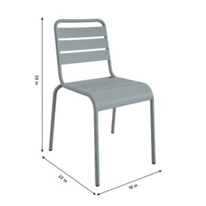 Novogratz Poolside Gossip, June Outdoor/Indoor Stacking Dining Chairs, 2-Pack, Light Gray