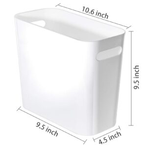 Youngever 1.5 Gallon Slim Trash Can, Plastic Garbage Container Bin, Small Trash Bin with Handles for Home Office, Living Room, Study Room, Kitchen, Bathroom (2 Pack White)