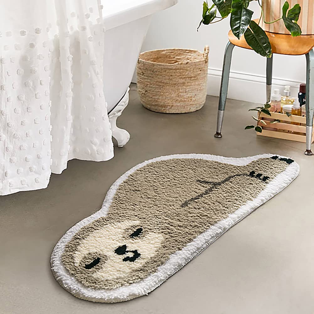 WAYUTO Sloth Bedroom Area Rug Cartoon - Kitchen Throw Rug Bathroom Area Rug Floor Runner Mat Water-Absorbent Quick-Drying Carpet Floor Mat for Home Decoration