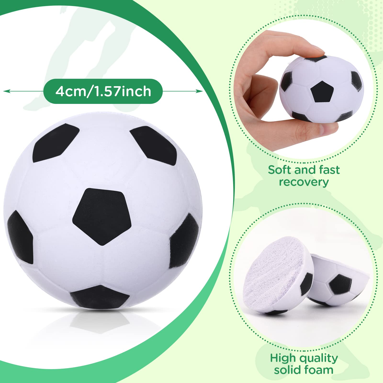 32Pcs Soccer Party Favors Soccer Charm Bracelets Sports 1.6" Mini Foam Soccer Stress Ball Set for School Carnival Reward Team Birthday Graduation Party Gifts Soccer Game Goodie Bag Favors Decorations