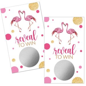 haizct 50 pack flamingo bridal shower scratch off game cards for country wedding, bridal shower, bridal lottery tickets, wedding shower ideas, baby shower