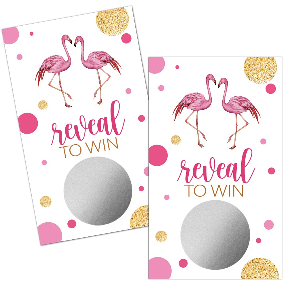 Haizct 50 Pack Flamingo Bridal Shower Scratch Off Game Cards for Country Wedding, Bridal Shower, Bridal Lottery Tickets, Wedding Shower Ideas, Baby Shower