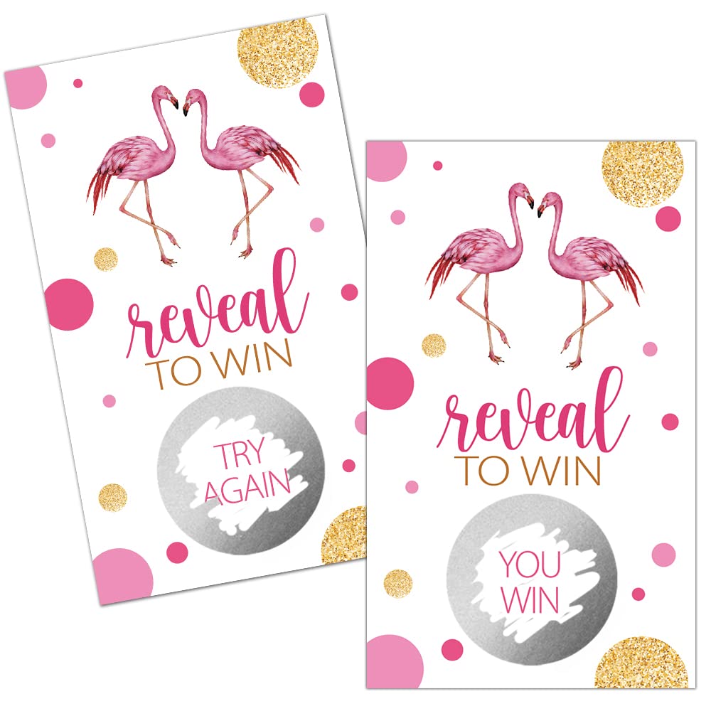 Haizct 50 Pack Flamingo Bridal Shower Scratch Off Game Cards for Country Wedding, Bridal Shower, Bridal Lottery Tickets, Wedding Shower Ideas, Baby Shower