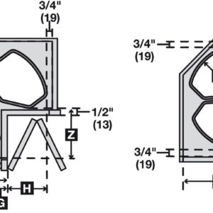 Kitchen Inventions Rotating Corner Base Cabinet Recycling Trash Center with Three Bins 3 x 32 qts Capacity Chrome/White