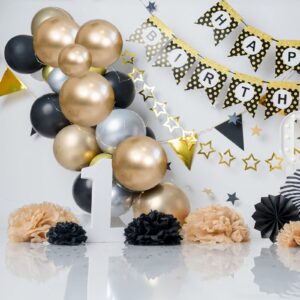 CHRORINE Gold Balloons 72 pcs Metallic Gold Balloons Garland Arch Kit 4 Different Sizes Pack for Birthday Graduation Baby Shower Wedding Bride Party Decor