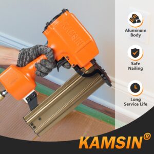 Kamsin ST64 14 Gauge Heavy Duty Pneumatic Concrete T Nailer, Fits 3/4 Inch to 2-1/2 Inch T Nails, Air Power Concrete T Nail Gun/Brad Nailer for Truss Building, Concrete Brick Nailing and Hardwood