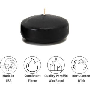 CandleNScent Unscented Floating Candles | 2 Inch - Fits in 2 Inch Vase and Above | Black | Floats On Water | Pack of 3