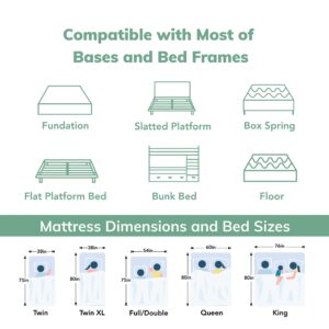 EGO White 8 Inch Full Memory Foam Mattress, Gel Green Tea Mattress Bed in a Box, CertiPUR-US Certified, Double Mattress, 54"x75", Medium Firm