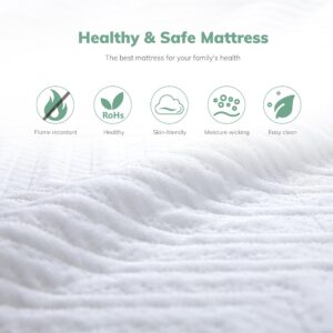 EGO White 8 Inch Full Memory Foam Mattress, Gel Green Tea Mattress Bed in a Box, CertiPUR-US Certified, Double Mattress, 54"x75", Medium Firm