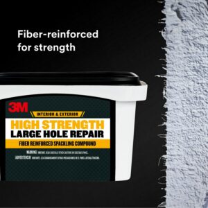 3M High Strength Large Hole Repair Kit, Includes Spackling Compound 32 oz, Spreader, Sanding Sponge, Hole Repair Plate & Tape, Easy Wall Repair Kit, No Shrinking, Cracking or Sagging (LHR-SIOCKIT)