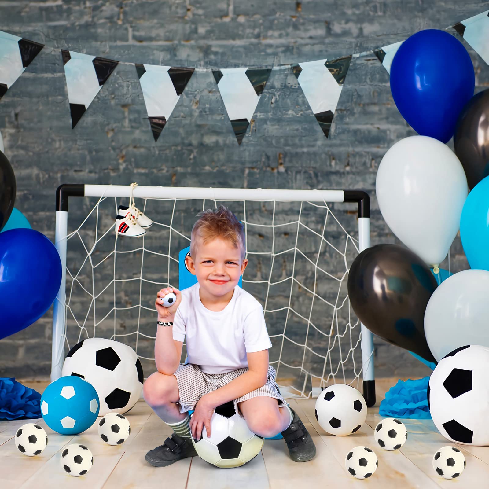 32Pcs Soccer Party Favors Soccer Charm Bracelets Sports 1.6" Mini Foam Soccer Stress Ball Set for School Carnival Reward Team Birthday Graduation Party Gifts Soccer Game Goodie Bag Favors Decorations