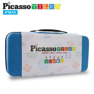 PicassoTiles Toy Carry Case Magnetic Tiles Construction Blocks Magnet Toys Kids Accessory Character Action Figure Toddlers Storage Box Organizer STEM Portable Travel Bag Water Resistant Oxford Cloth