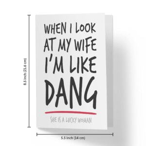 Sweet and Funny Birthday Card for Wife, Large 5.5 x 8.5 Birthday Card for Her, Wife Birthday Card, Happy Birthday Card for Wife from Husband, Karto Look Wife