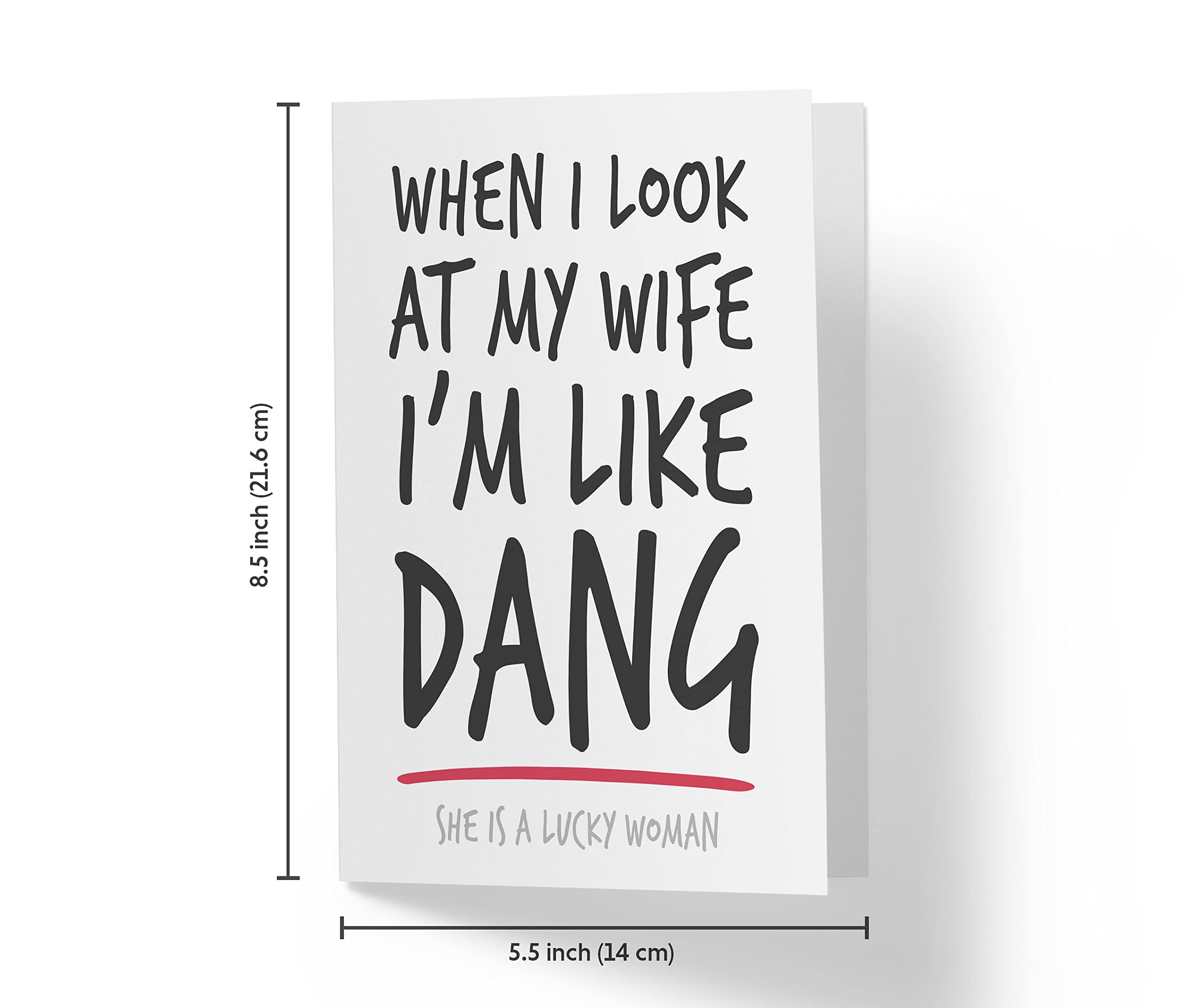 Sweet and Funny Birthday Card for Wife, Large 5.5 x 8.5 Birthday Card for Her, Wife Birthday Card, Happy Birthday Card for Wife from Husband, Karto Look Wife