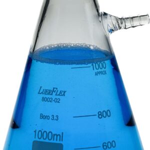 LUERFLEX 1000ML 32OZ Filtering Flasks Borosilicate Glass Conical Erlenmeyer Flask Pack of 1