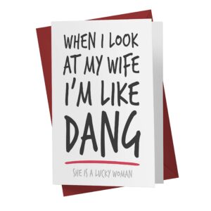 Sweet and Funny Birthday Card for Wife, Large 5.5 x 8.5 Birthday Card for Her, Wife Birthday Card, Happy Birthday Card for Wife from Husband, Karto Look Wife