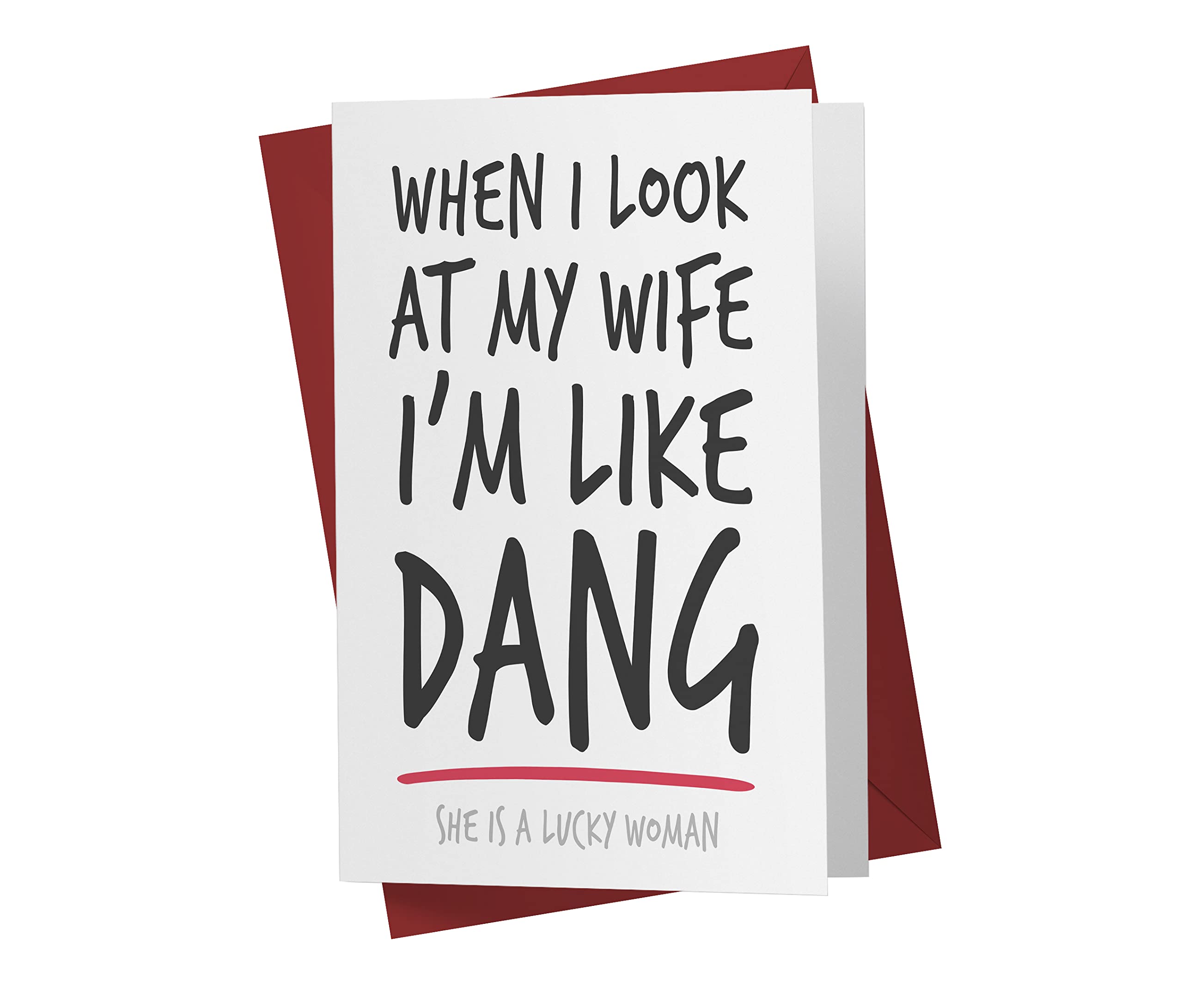 Sweet and Funny Birthday Card for Wife, Large 5.5 x 8.5 Birthday Card for Her, Wife Birthday Card, Happy Birthday Card for Wife from Husband, Karto Look Wife