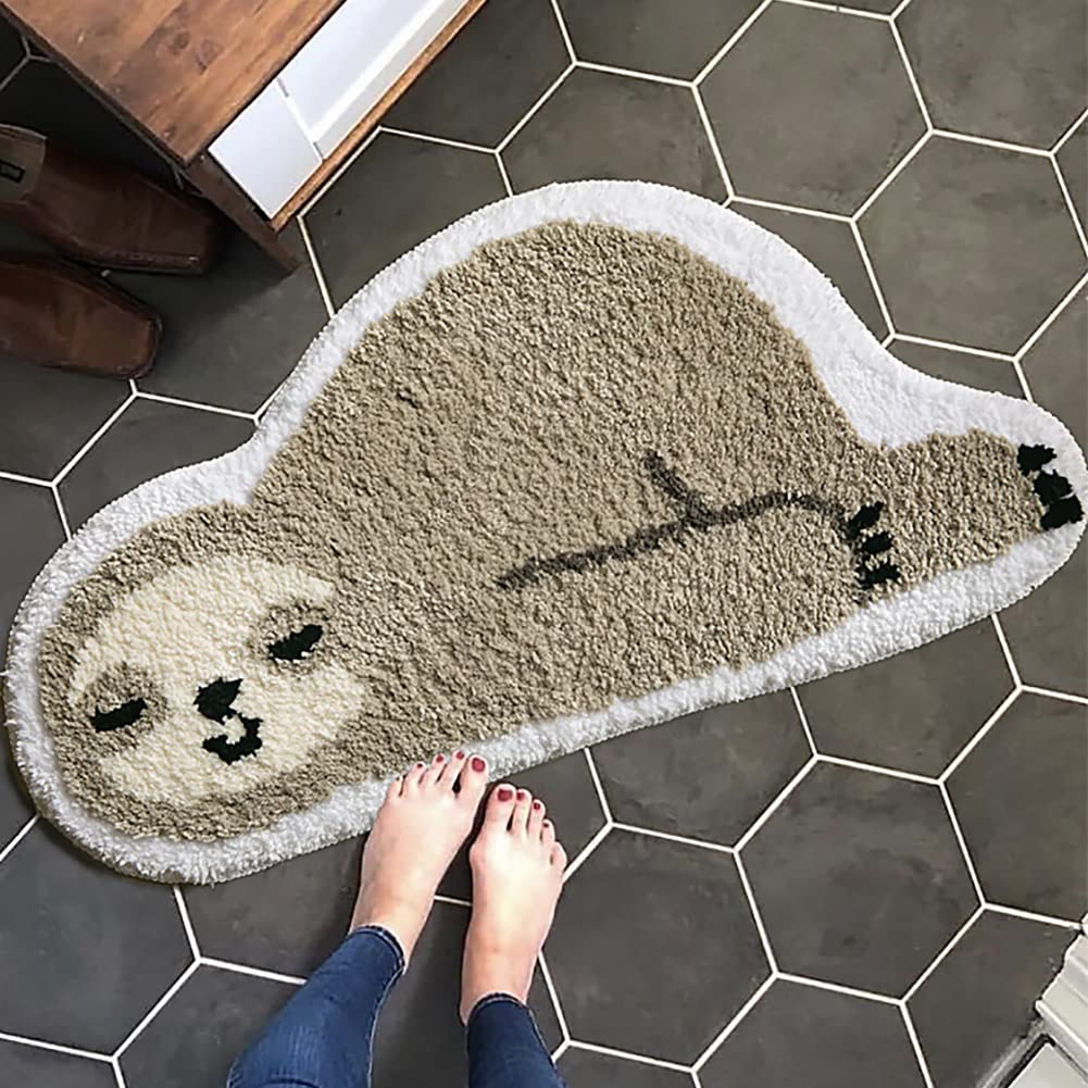 WAYUTO Sloth Bedroom Area Rug Cartoon - Kitchen Throw Rug Bathroom Area Rug Floor Runner Mat Water-Absorbent Quick-Drying Carpet Floor Mat for Home Decoration