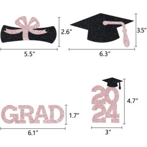 Rose Gold Graduation Party Centerpiece Photo Table Decoration Grad Sticks Glitter Favors Gift Ideas 16 Pieces