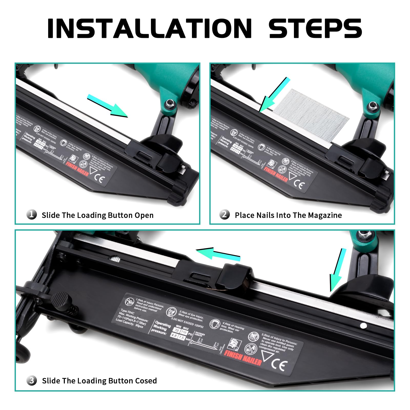 DOTOOL Finish Nailer 16GA 1-inch to 2-1/2-inch Finish Nails Pneumatic Nail Gun with Tool-Free Depth Adjust