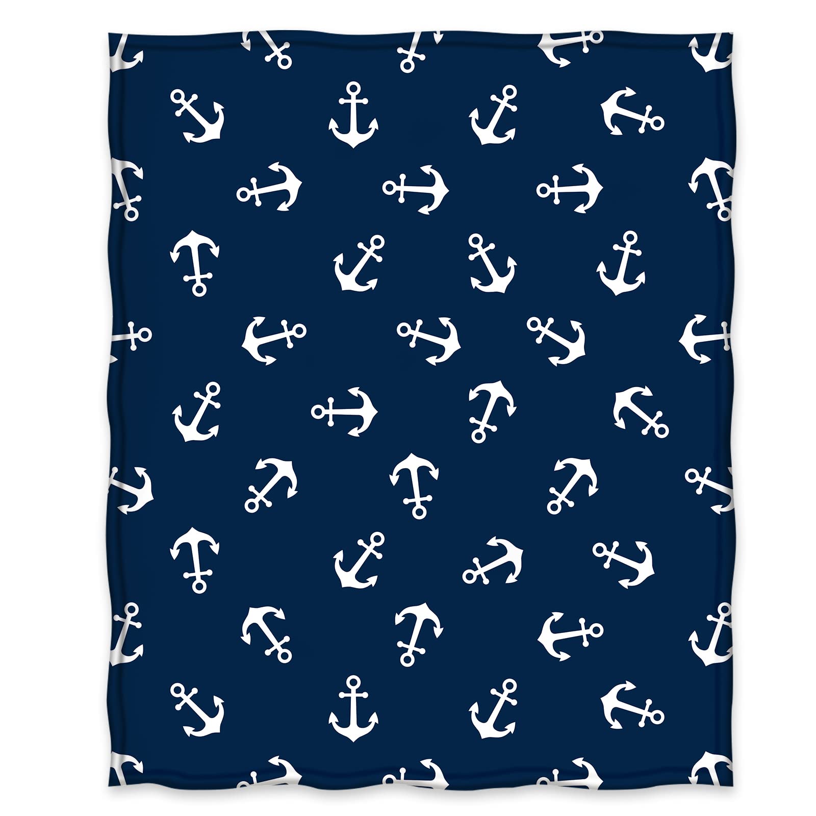 Jekeno Nautical Anchor Blanket Gifts for Men Women Kids Boys Birthday Christmas for Dad Husband Son Fathers Day Presents Sea Adventure Ocean Theme Navy Throw Blankets Dark Blue 50"x60"