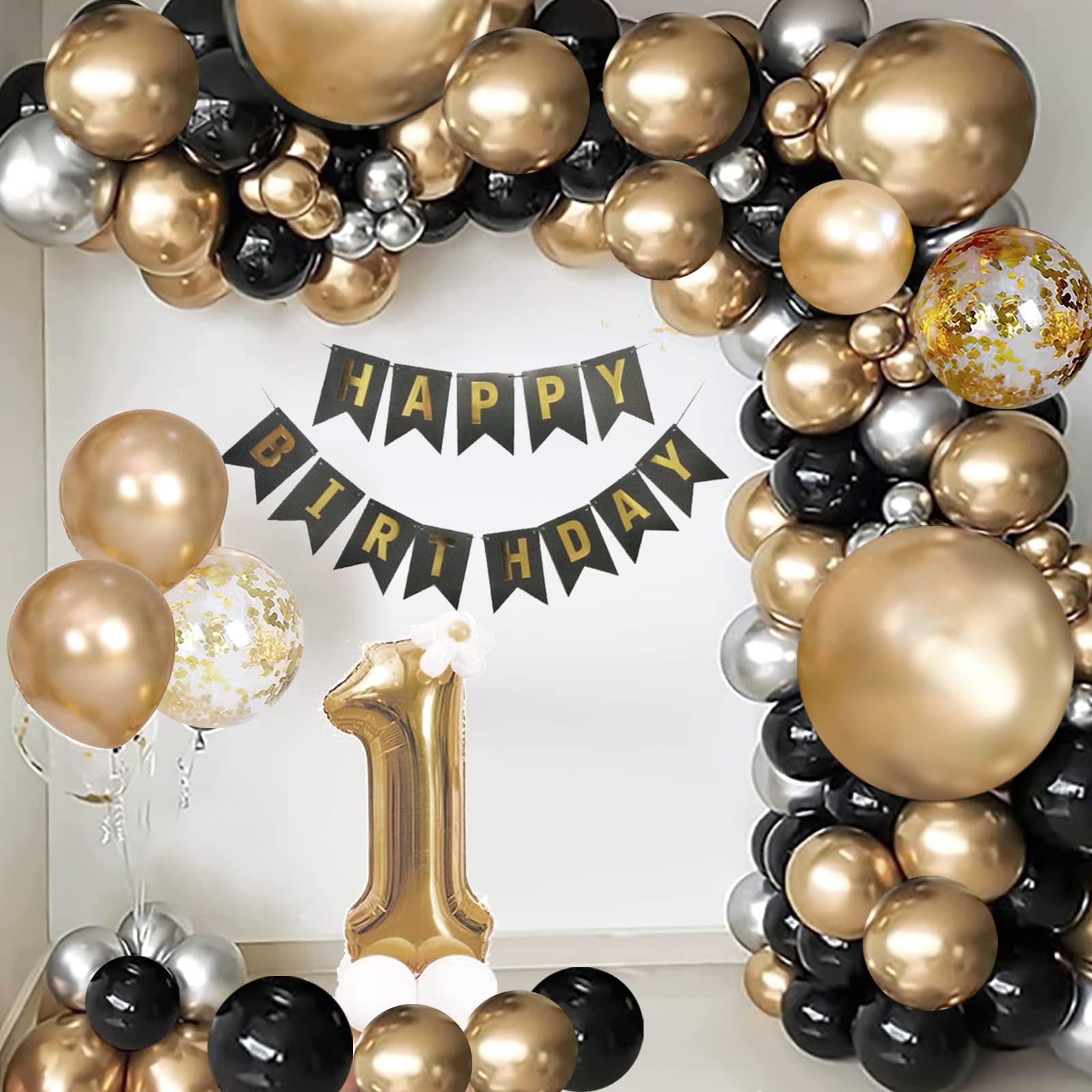 CHRORINE Gold Balloons 72 pcs Metallic Gold Balloons Garland Arch Kit 4 Different Sizes Pack for Birthday Graduation Baby Shower Wedding Bride Party Decor