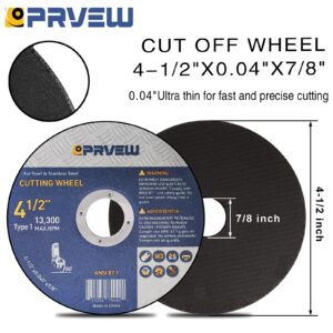 PRVEW 30-Pack Cut Off Wheels 4 1/2 Inch,4.5"x0.04"x7/8" Angle Grinder Cutting Wheel Cutting Disc,4.5 Inch Cut Off Wheel for Metal&Stainless Steel, Grinder Wheels for General Purpose Metal Cutting