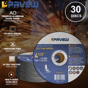 PRVEW 30-Pack Cut Off Wheels 4 1/2 Inch,4.5"x0.04"x7/8" Angle Grinder Cutting Wheel Cutting Disc,4.5 Inch Cut Off Wheel for Metal&Stainless Steel, Grinder Wheels for General Purpose Metal Cutting