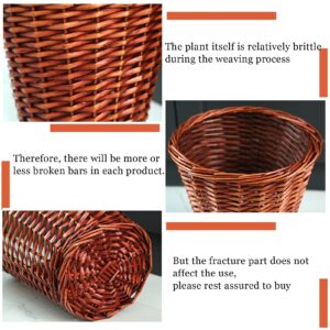 CL-ZZZ Round Wicker Paper Recycle Basket Bin Trash Can, Hand-Woven Whitout Lid Rattan Rubbish Bin for Bedroom Living Room Bathroom Office Kitchen