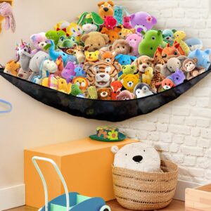 Simple Houseware 2 PK - Stuffed Animals Jumbo Toy Storage Hammock, Black